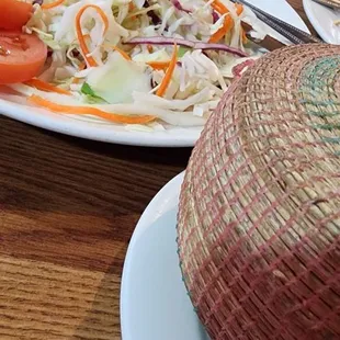 The little bamboo basket for the sticky roce is super cute. The garlic prawns was delicious; as you can tell, we finished it.