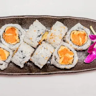 a plate of sushi