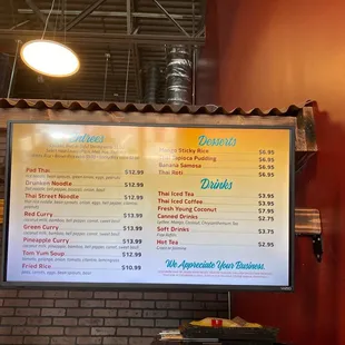 Entrees, Desserts, &amp; Drinks