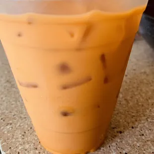 Thai tea have a strong delicious flavor but the cream added to it is a little rich but overall it's pretty good when you add a little water