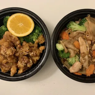 Orange Chicken and Pad See Ew w/ chicken