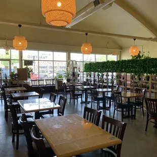 Better corner angle of restaurant. Love the well thought out decor and table seating arraignments