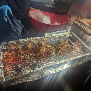 Grill squid