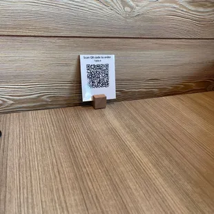 a qr code on the counter