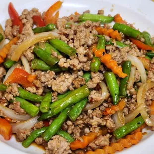 a plate of stir fried vegetables