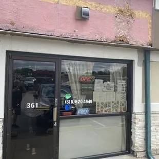 Outside. They are next to Pizza Hut, behind Sonic