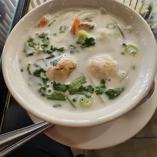 Tom kha with shrimp