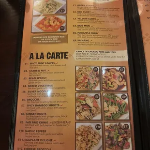 sushi and sashimi, menu