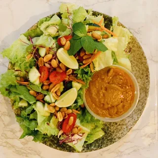 Crunchy peanut sauce Coconut lime Salad