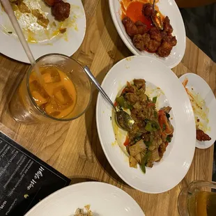 Drunken Noodles and Orange Chicken