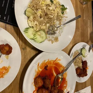 Crab Fried Rice and orange chicken