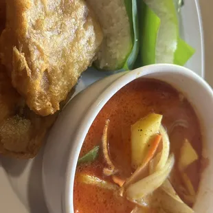Fried Tilapia and Mango Curry
