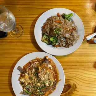 Pad see ew and Thai tamarind noodles