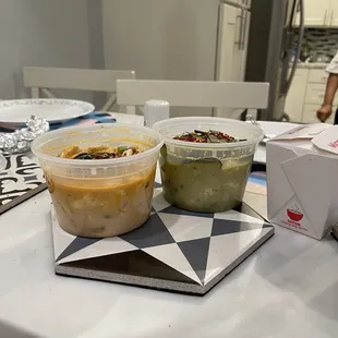 Panang curry and green curry