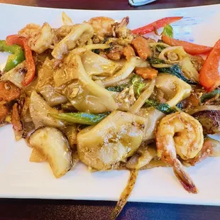 Pad See-Ew with shrimp
