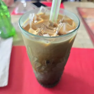 Thai ice coffee with boba