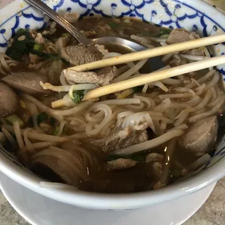 44. Pho Beef Meatball Rice Noodle Soup