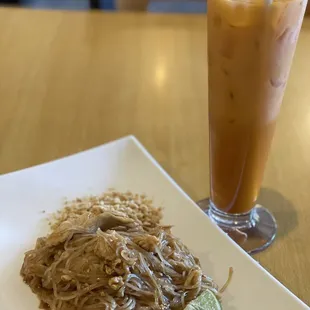 Chicken Pad Thai and Thai Thai Iced Tea