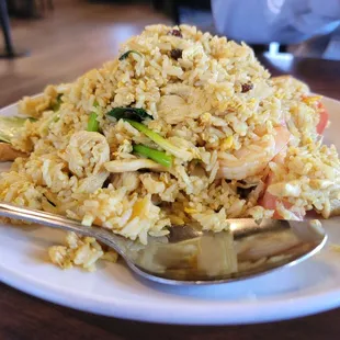 Pineapple Fried Rice.   A delicious classic and there&apos;s actual real curry and authentic flavors.