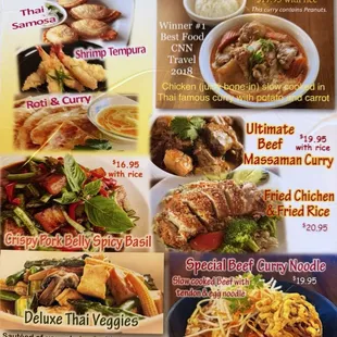Menu given to us for specials 1/9/25 Thursday lunchtime