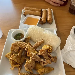 1. Chicken Egg Rolls (4) 12. Crispy Chicken Skin &amp; Sticky Rice
