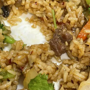 Meat in vegetarian dish