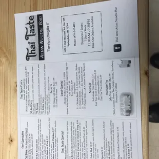menu