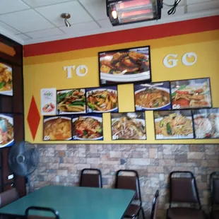 Framed photos of some dished