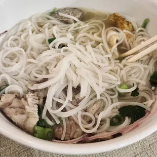 Pho with beef and pork