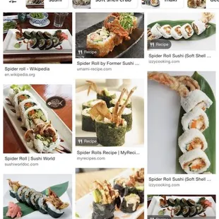 a selection of sushi dishes