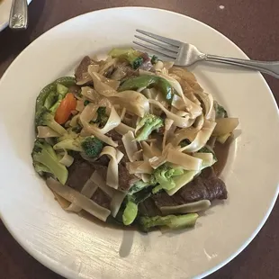 Drunken noodles with Beef