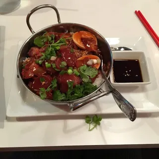 Grilled Pork on Rice and Fried Egg