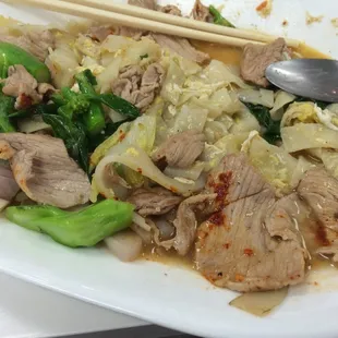 I had the rad na, which is basically pad see ew with gravy. They used actual Chinese broccoli, which was a bonus.