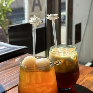 Lychee Ice Tea and Thai Iced Tea