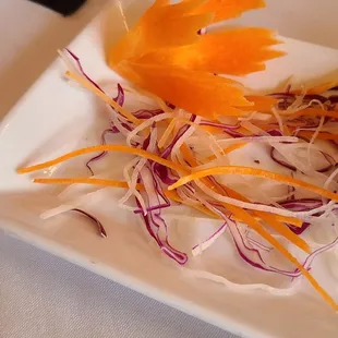 These were some spring rolls.  Wonderful presentation.
