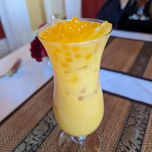 Mango bubble tea
