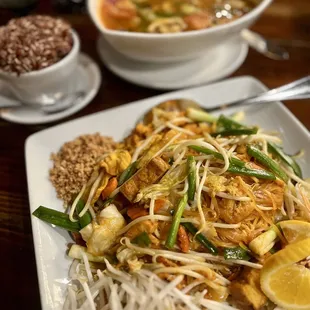 Large Hot and Sour Soup, Chicken Pad Thai