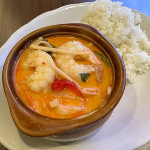 Red curry with shrimp