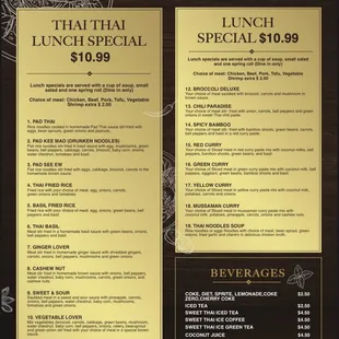 Lunch menu