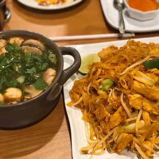 Tom Yum soup and Pad Thai