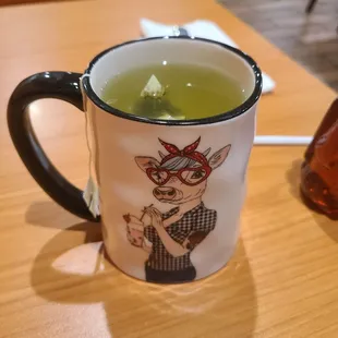 Hot green tea