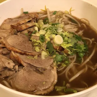 A scrumptious duck noodle soup