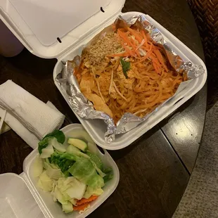 Pad Thai and Steamed Vegetables