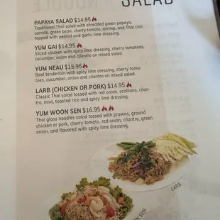 Menu-salads