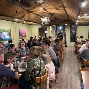 This restaurant must have done something right. Worth waiting in line. Happiness is great food and great company