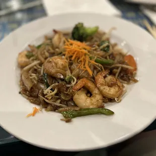 Pad Kee Mao with shrimp