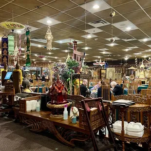 Busy decor but also interesting.