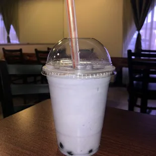 Taro Slushie with Boba