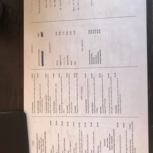 menu