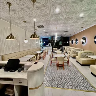 interior, sushi and sashimi